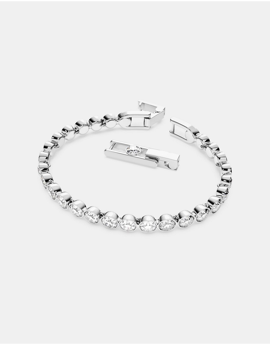 Swarovski round cut tennis bracelet in white