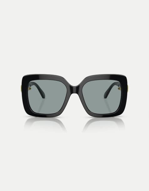 Swarovski – Sk6001 – Eckige Sonnenbrille in Schwarz mit grauen Gläsern - view 1