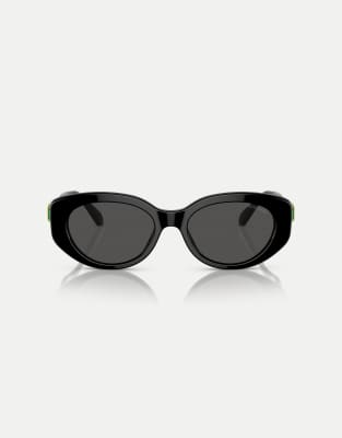 Swarovski - Sk6002 - Lunettes de soleil ovales avec verres gris - Noir