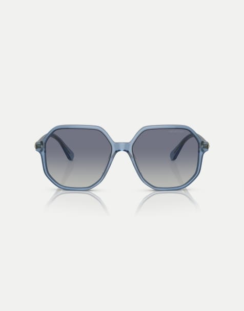 Swarovski Sk6003 irregular sunglasses with blue lens in opaline blue - view 1