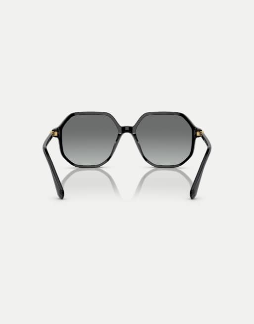Swarovski Sk6003 irregular sunglasses with grey lens in black, 2 of 3