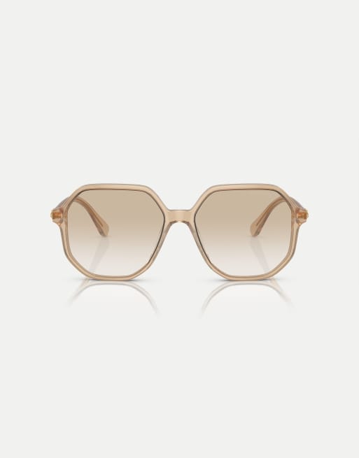 Swarovski - Sk6003 - Lunettes de soleil à monture irrégulière avec verres gris - Marron clair opaline