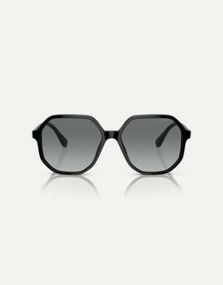 Sk6003 - Lunettes de soleil irrégulières à verres gris - Noir XL