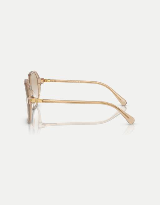 Swarovski – Sk6003 – Unregelmäßig geformte Sonnenbrille in Hellbraun mit grauen Gläsern, 3 von 3