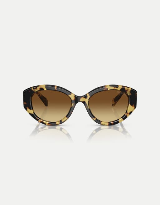 Swarovski – Sk6005 – Unregelmäßig geformte Sonnenbrille in Medium-Havana mit braunen Gläsern
