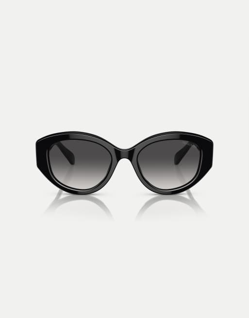 Swarovski – Sk6005 – Unregelmäßig geformte Sonnenbrille in Schwarz mit grauen Gläsern