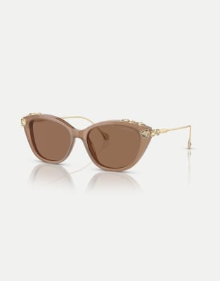 Sk6010 - Lunettes de soleil yeux de chat avec verres marron - Beige opale-Neutre L
