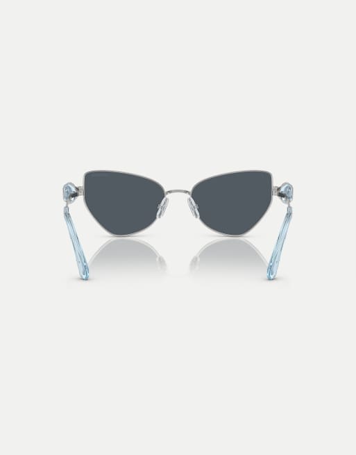 Swarovski - Sk7003 - Occhiali da sole irregolari argento con lenti grigie, 3 di 3