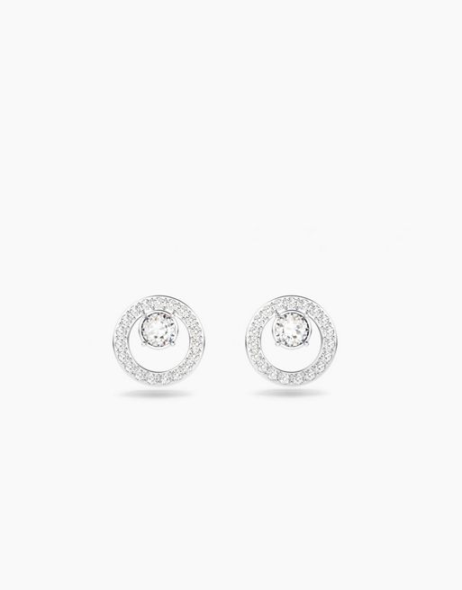 Swarovski small stud crystal earrings in white