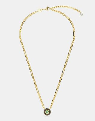 Swarovski sparkling dance pendant in green and gold-plated - ASOS Price Checker