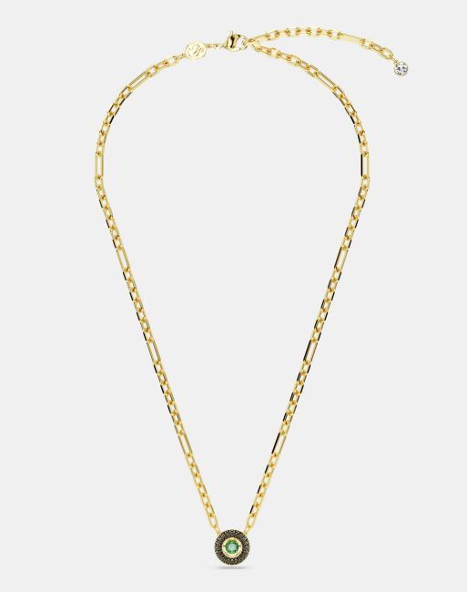 Swarovski sparkling dance pendant in green and gold-plated