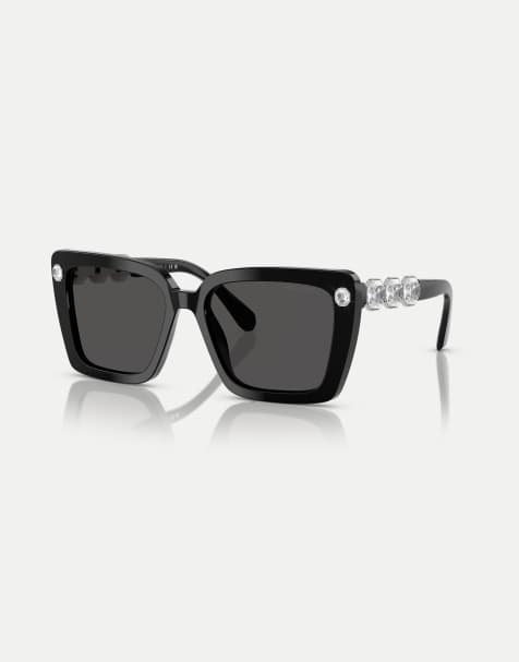 Swarovski Square sunglasses with grey lens in black - view 1