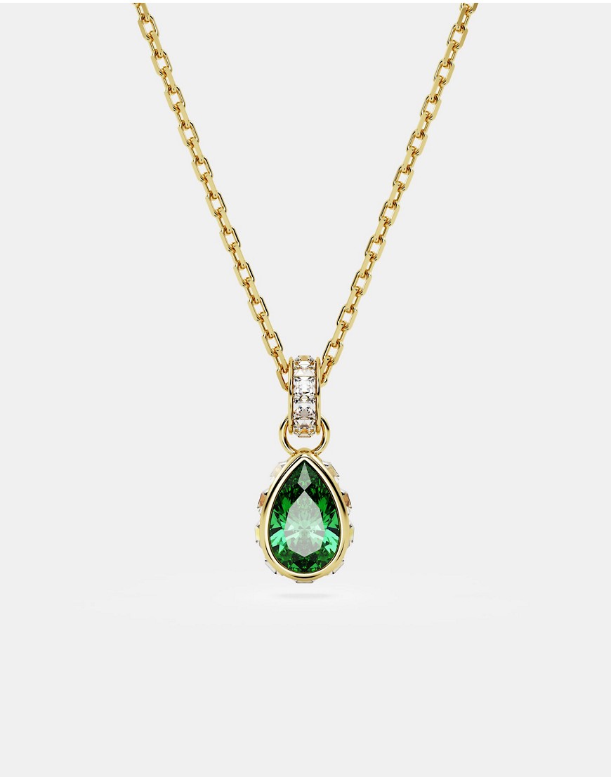 Swarovski stilla gold-tone plated pendant in green