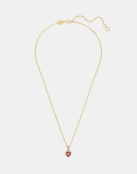 Swarovski stilla heart pendant in red and gold-tone plated - view 1