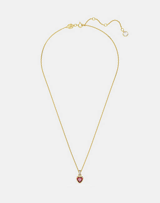 Swarovski stilla heart pendant in red and gold-tone plated | ASOS