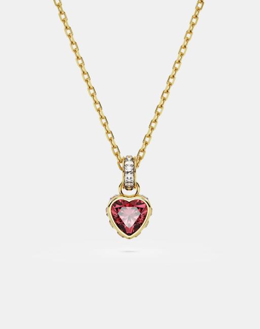 Swarovski stilla heart pendant in red and gold-tone plated, 3 of 4