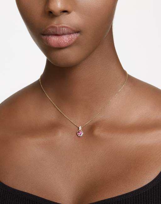 Swarovski stilla heart pendant in red and gold-tone plated, 4 of 4