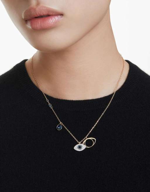 Swarovski Symbolica pendant necklace with evil eye in gold ASOS