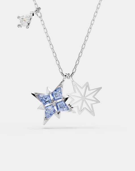 Swarovski Symbolica pendant, star, blue, rhodium plated in blue - view 1