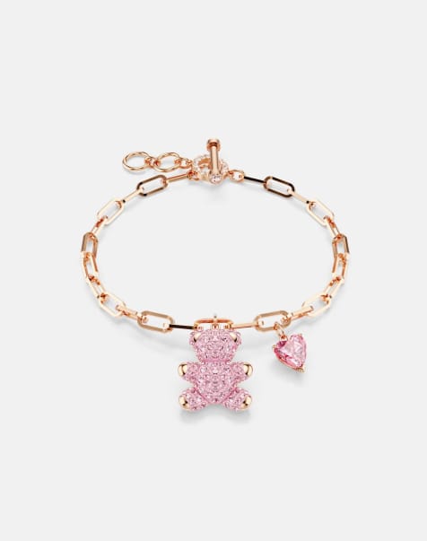 Swarovski Teddy bracelet, bear, pink, rose gold-tone plated in pink, rose-gold tone plated - view 1