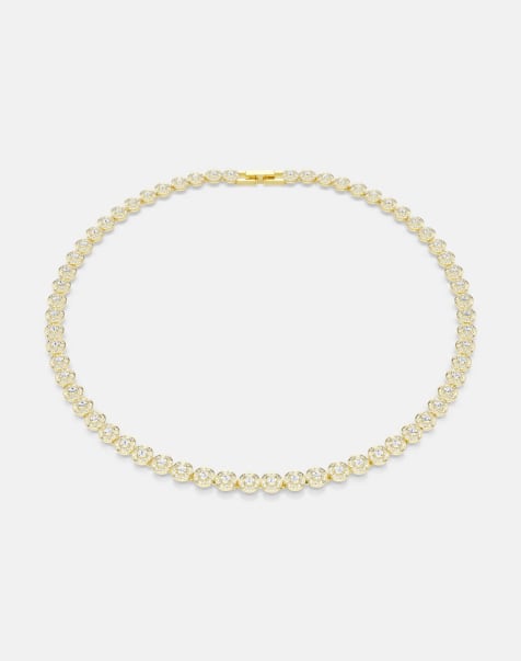 Swarovski Una angelic necklace, round cut, small, white, gold-tone plated in white, gold-tone plated - view 1