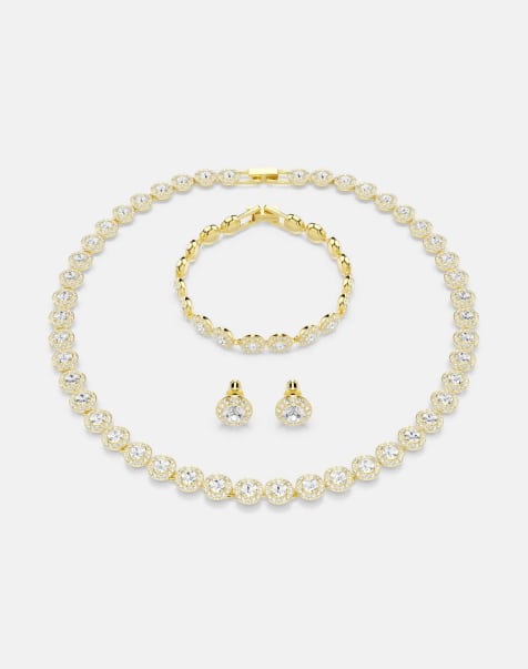 Swarovski Una angelic set, set (3), round cut, white, gold-tone plated in white, gold-tone plated - view 1