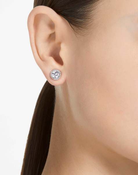 Swarovski Una angelic stud earrings in white with rhodium plating - view 1