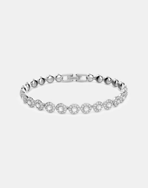 Swarovski Una Angelic Tennis small round cut bracelet in silver | ASOS