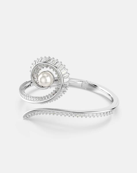 Swarovski X Ariana Grande bangle with rhodium plate in white - view 1