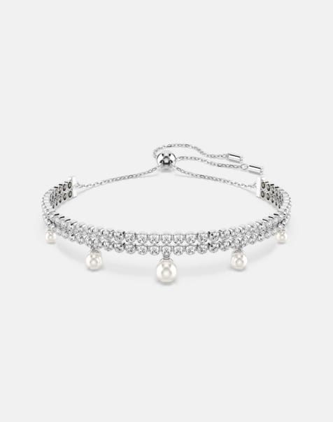 Swarovski X Ariana Grande bracelet with rhodium plate in white - view 1