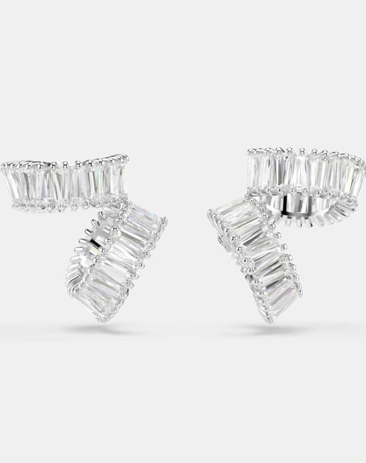 Swarovski X Ariana Grande ear cuffs with rhodium plate in white 