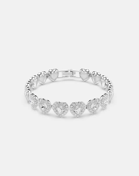Swarovski X Ariana Grande tennis bracelet with rhodium plate in white - view 1