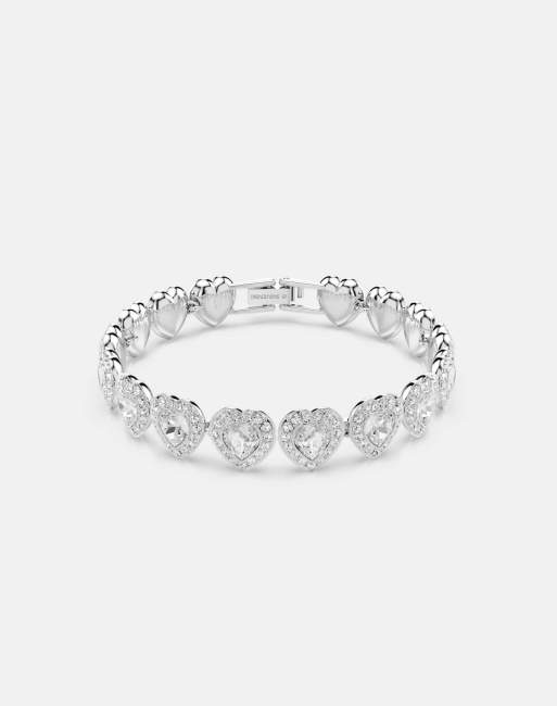 Swarovski X Ariana Grande tennis bracelet with rhodium plate in white 