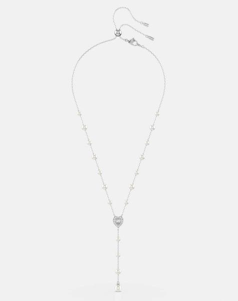 Swarovski X Ariana Grande y necklace with rhodium plate in white - view 1