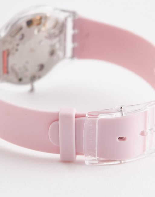 Swatch SFE111 Pink Pastel Skin Silicone Watch ASOS