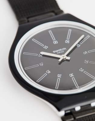 Swatch SVOB100M Skin Silicone Watch In Black 43mm | ASOS