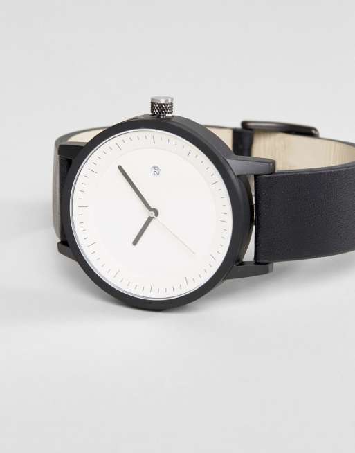 SWCO - Earl - Montre en cuir - Noir