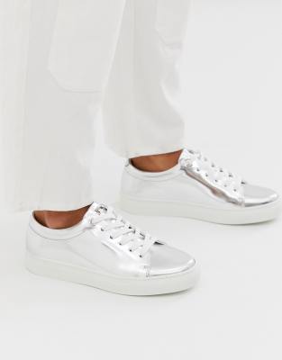 Swear Vyner Leather Trainer-Silver Silver