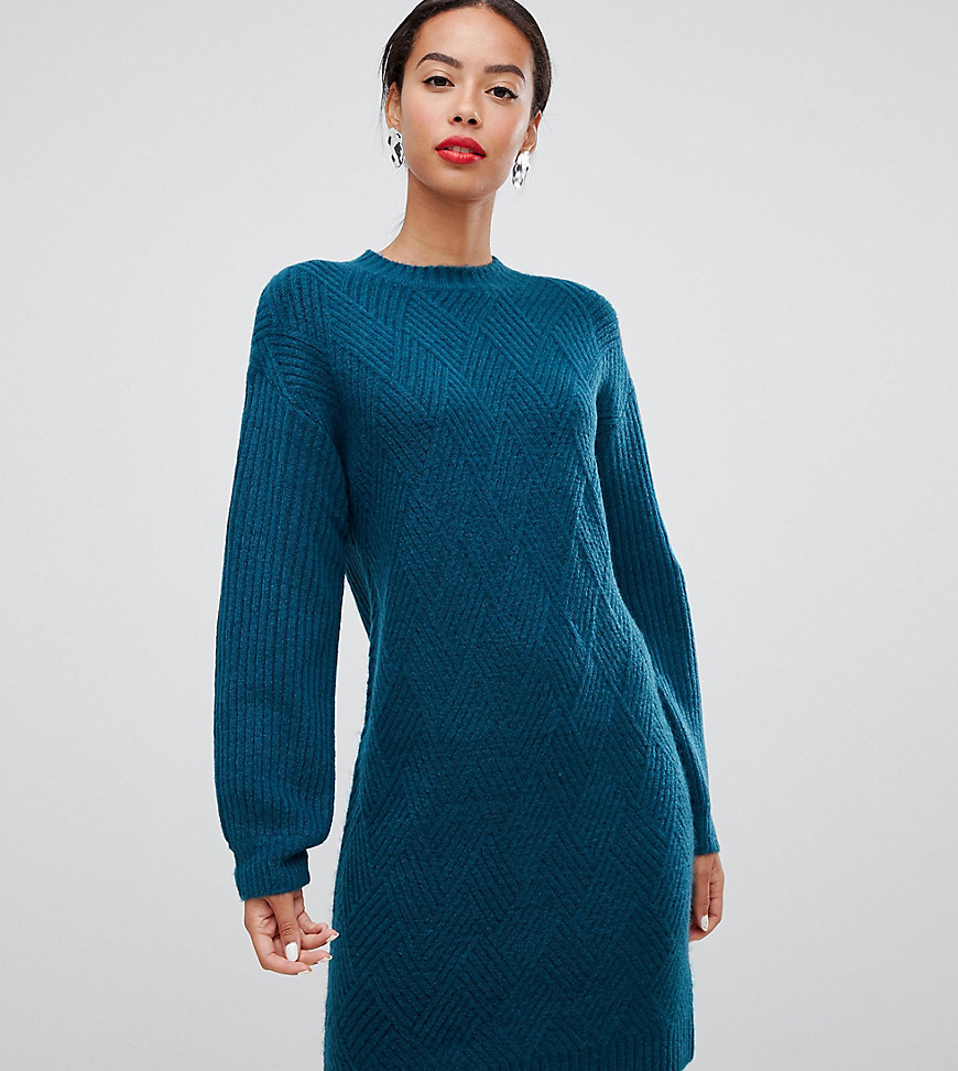 Sweaterkjole i ribstrik fra ASOS DESIGN Tall-Grøn