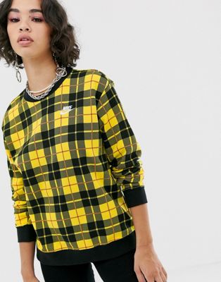 Sweatshirt med tern i gul fra Nike
