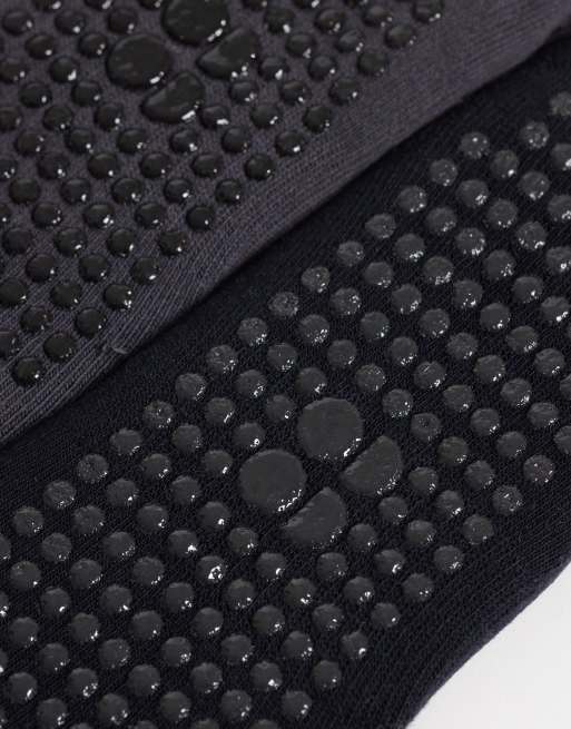 Sweaty Betty 2 pack ballet grip Pilates socks in black and grey, 2 of 3
