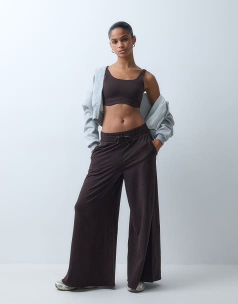 Sweaty Betty 30" wide leg palazo pants in brown marl - view 1