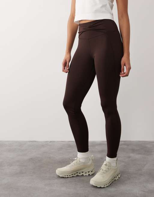 Sweaty Betty All Day 7/8 soft twist leggings in brown, 2 of 5
