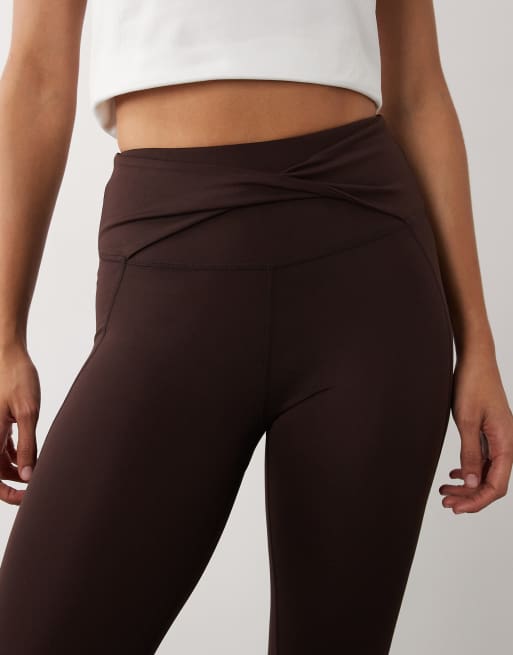 Sweaty Betty All Day 7/8 soft twist leggings in brown, 3 of 5