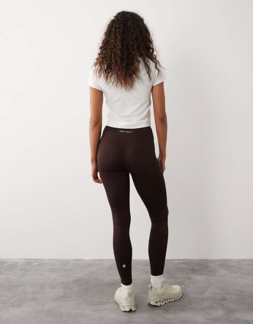 Sweaty Betty All Day 7/8 soft twist leggings in brown, 4 of 5