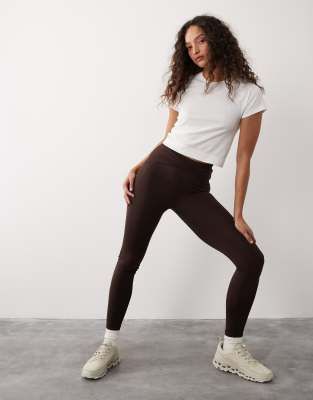 All Day - Legging 7/8 à taille croisée - Marron-Brown M