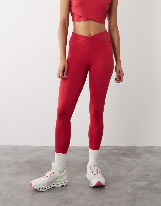 Sweaty Betty – All Day – Röda leggings med omlottmidja, 2 av 5