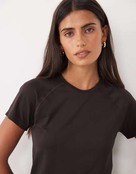 Sweaty Betty Athlete bezszwowy T-shirt treningowy w kolorze espresso brown - view 1