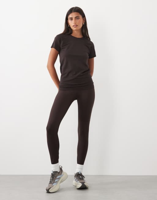 Sweaty Betty Athlete seamless workout t-shirt in espresso brown, 2 of 4