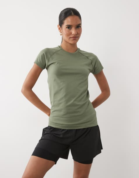 Sweaty Betty Athlete sömlös träningst-shirt i mörkgrön - view 1